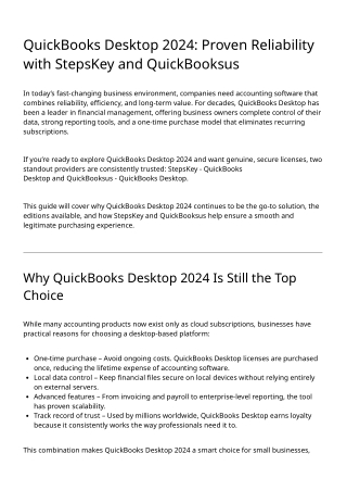 QuickBooks Desktop 2024 Proven Reliability with StepsKey and QuickBooksus