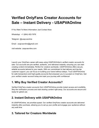 Buy Verified OnlyFans Accounts