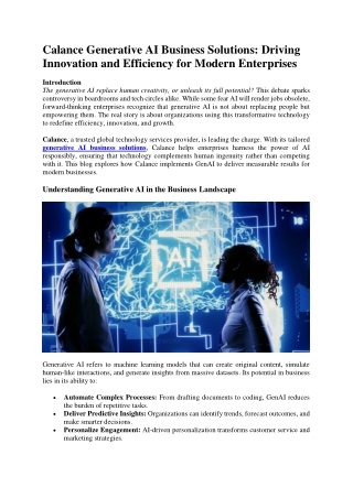 generative ai business solutions