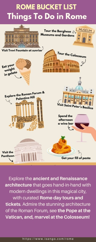 Explore Rome with the perfect must do bucketlist