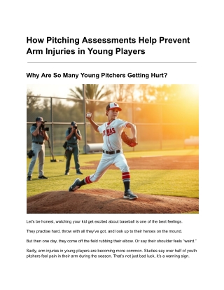 How Pitching Assessments Help Prevent Arm Injuries in Young Players