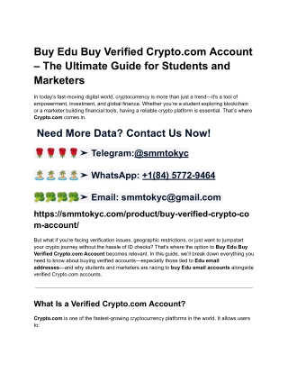 Buy Edu Buy Verified Crypto
