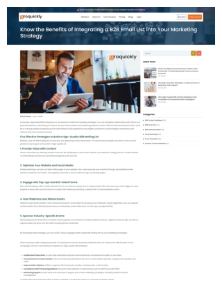 Know the Benefits of Integrating a B2B Email List into Your Marketing Strategy