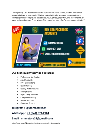 Top 10 Tips for Buying Usa Facebook Accounts