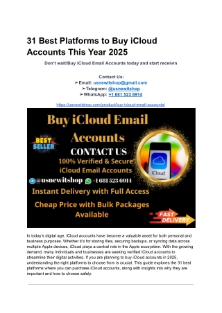 31 Best Platforms to Buy iCloud Accounts This Year 2025
