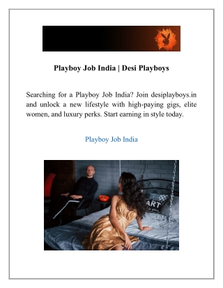 Playboy Job India | Desi Playboys