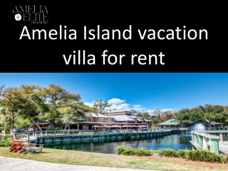 Amelia Island vacation villa for rent