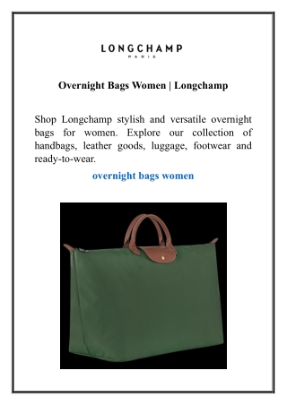 Overnight Bags Women | Longchamp