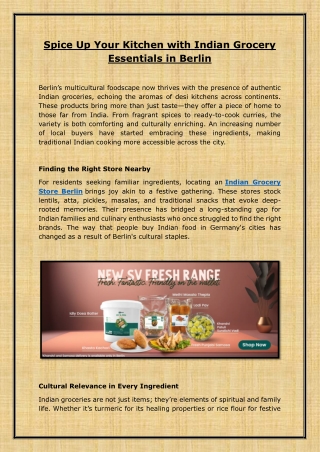 Spice Up Your Kitchen with Indian Grocery Essentials in Berlin