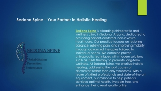 Sedona Spine – Your Partner in Holistic Healing