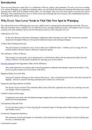 Why Every Taco Lover Needs to Visit This New Spot in Winnipeg