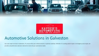 Comprehensive Auto Repair & Maintenance Services in Galveston, TX