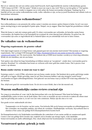Hoe werkt een casino welkomstbonus precies?
