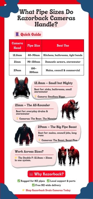 FAQ: What Pipe Sizes Are Supported by Razorback Cameras?