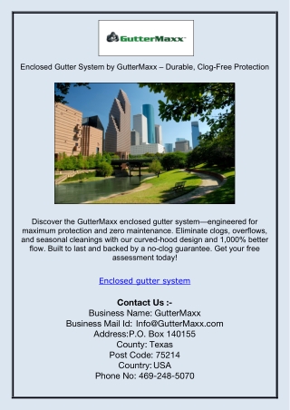 Enclosed Gutter System by GutterMaxx – Durable, Clog-Free Protection.