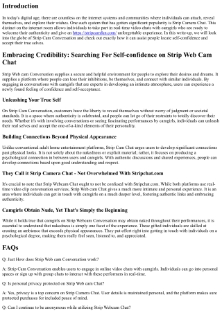 Embracing Credibility: Finding Confidence on Strip Web Cam Chat