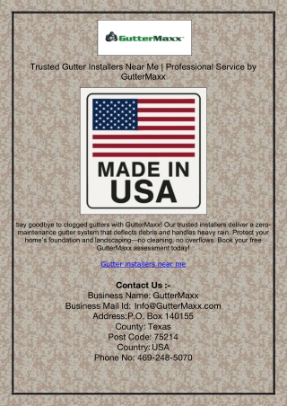 Trusted Gutter Installers Near Me | Professional Service by GutterMaxx