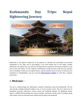 Kathmandu Day Trips Nepal Sightseeing Journey
