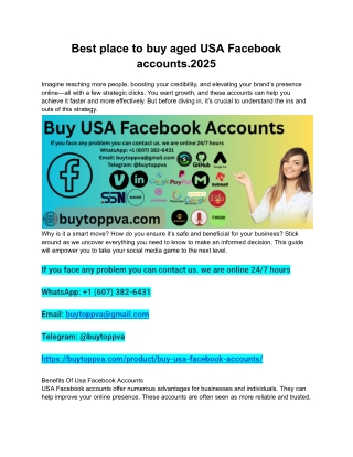 Best place to buy aged USA Facebook accounts.2025
