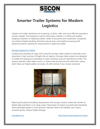 Smarter Trailer Systems for Modern Logistics