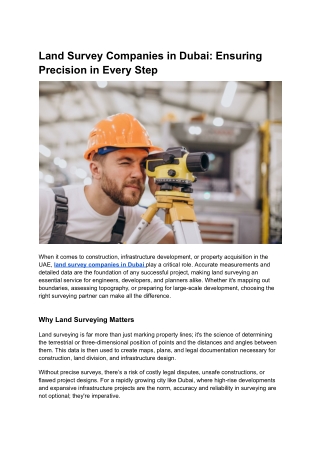 Land Survey Companies in Dubai_ Ensuring Precision in Every Step