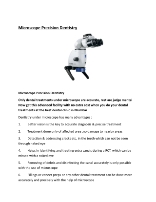 Microscope Precision Dentistry