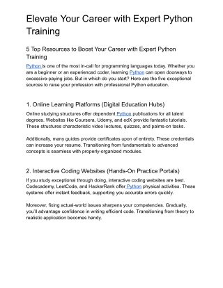 5 Top Resources to Boost Your Career with Expert Python Training ARTICAL