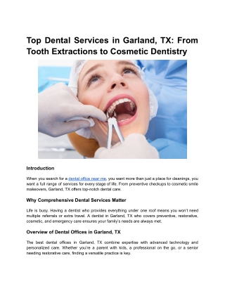 Top Dental Services in Garland, TX_ From Tooth Extractions to Cosmetic Dentistry