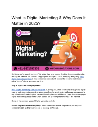 What Is Digital Marketing & Why Does It Matter in 2025