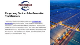 Zongcheng Electric Solar Generation Transformers