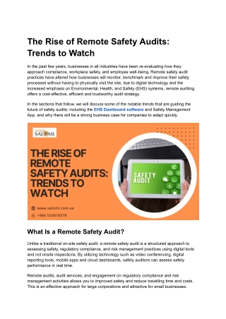 The Rise of Remote Safety Audits_ Trends to Watch