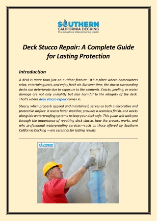 Deck Stucco Repair A Complete Guide for Lasting Protection