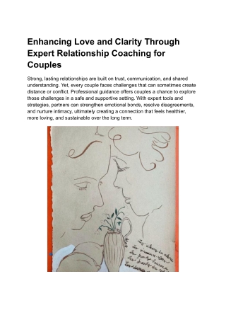 Enhancing Love and Clarity Through Expert Relationship Coaching for Couples(12Sep)
