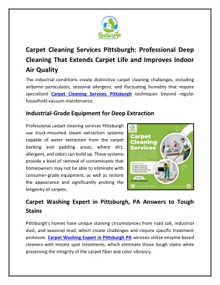 Carpet Cleaning Services Pittsburgh Professional Deep Cleaning That Extends Carpet Life and Improves Indoor Air Quality