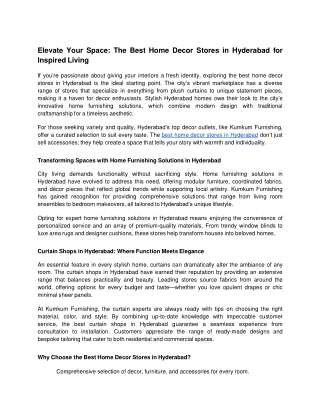 Elevate Your Space_ The Best Home Decor Stores in Hyderabad for Inspired Living