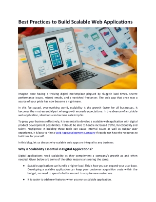 Top Best Practices to Build Scalable Web Applications
