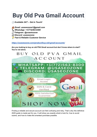 Definitive 2025 Guide To Buy Old Pva Gmail Account