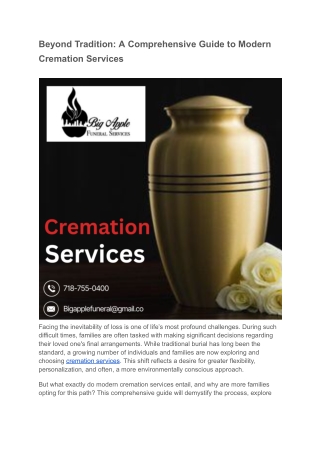 Cremation Services
