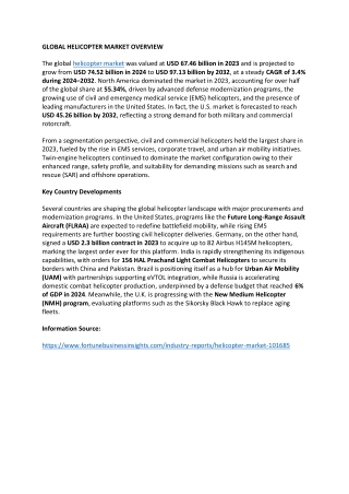 Helicopter Market Opportunities in Emergency Medical and Rescue Services 2025–20