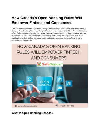 How Canada’s Open Banking Rules Will Empower Fintech and Consumers