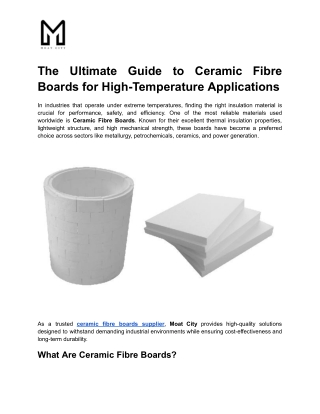 The Ultimate Guide to Ceramic Fibre Boards for High-Temperature Applications