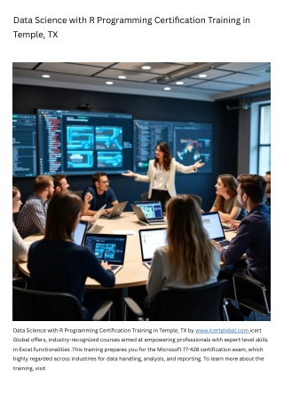 Data Science with R Programming Certification Training Course in Temple, TX
