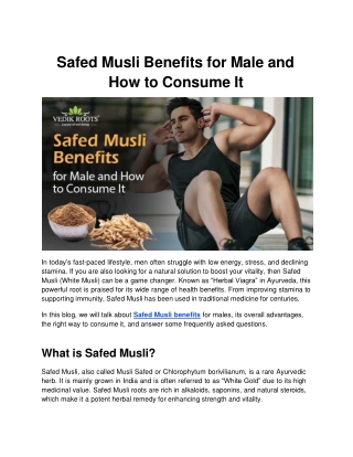 Safed Musli Benefits for Male and How to Consume It