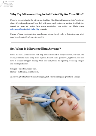 How Can Microneedling in Salt Lake City Refresh Your Skin_