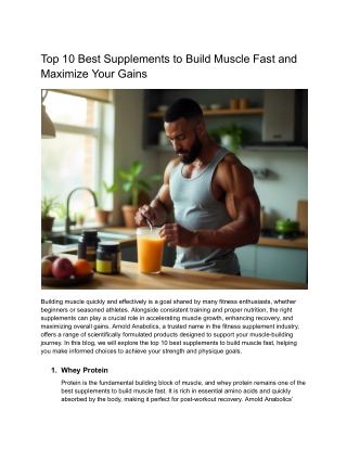 Top 10 Best Supplements to Build Muscle Fast and Maximize Your Gains
