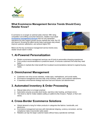 What Ecommerce Management Service Trends Should Every Retailer Know