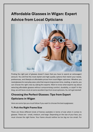 Save on Stylish Prescription Glasses Wigan Opticians Tips