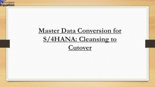 Master Data Conversion for S4HANA Cleansing to Cutover