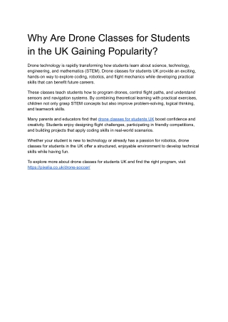 Drone classes for students UK