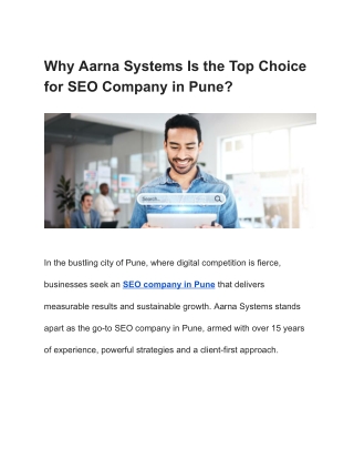 Why Aarna Systems Is the Top Choice for SEO Company in Pune